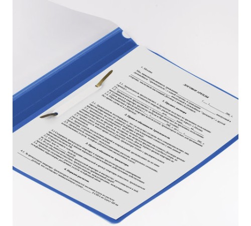 Скоросшиватель пластиковый STAFF, А4, 100/120 мкм, синий, 225730