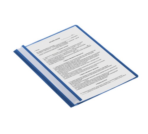 Скоросшиватель пластиковый STAFF, А4, 100/120 мкм, синий, 225730