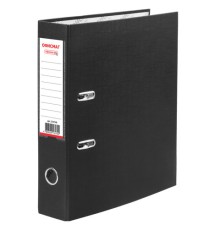 Папка-регистратор ОФИСМАГ с арочным механизмом, покрытие из ПВХ, 75 мм, черная, 225748