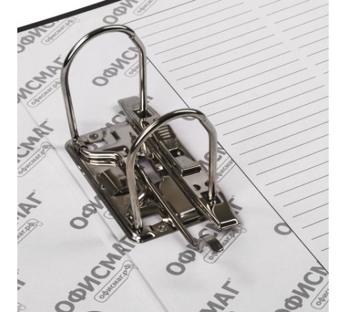 Папка-регистратор ОФИСМАГ с арочным механизмом, покрытие из ПВХ, 75 мм, черная, 225748