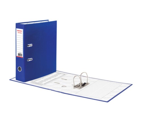 Папка-регистратор ОФИСМАГ с арочным механизмом, покрытие из ПВХ, 75 мм, синяя, 225749
