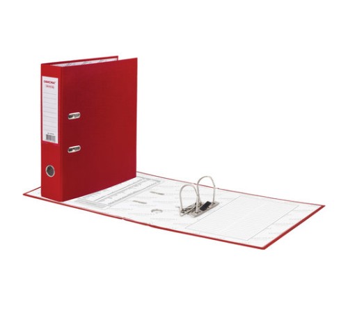 Папка-регистратор ОФИСМАГ с арочным механизмом, покрытие из ПВХ, 75 мм, красная, 225750