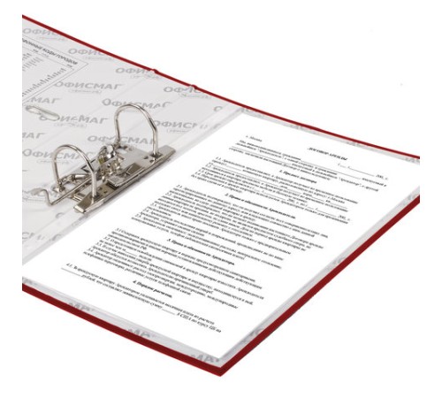 Папка-регистратор ОФИСМАГ с арочным механизмом, покрытие из ПВХ, 75 мм, красная, 225750