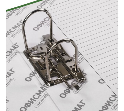 Папка-регистратор ОФИСМАГ с арочным механизмом, покрытие из ПВХ, 75 мм, зеленая, 225751