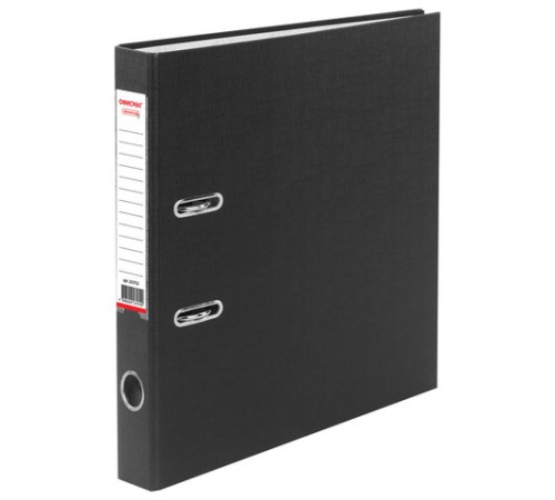 Папка-регистратор ОФИСМАГ с арочным механизмом, покрытие из ПВХ, 50 мм, черная, 225752