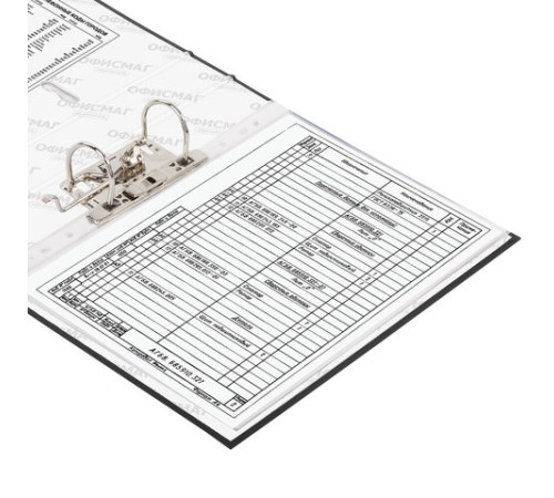Папка-регистратор ОФИСМАГ с арочным механизмом, покрытие из ПВХ, 50 мм, черная, 225752