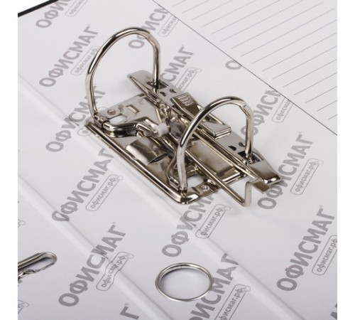 Папка-регистратор ОФИСМАГ с арочным механизмом, покрытие из ПВХ, 50 мм, черная, 225752