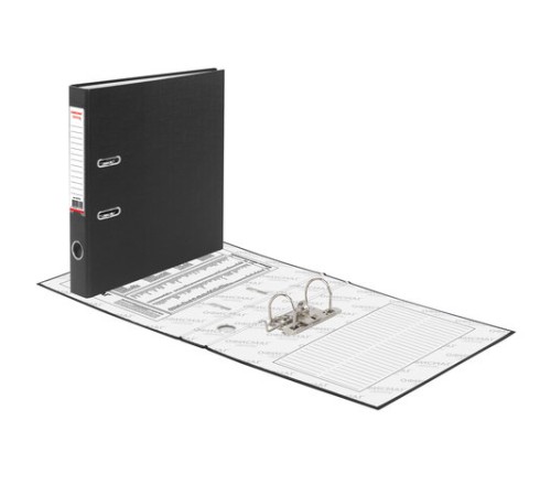 Папка-регистратор ОФИСМАГ с арочным механизмом, покрытие из ПВХ, 50 мм, черная, 225752