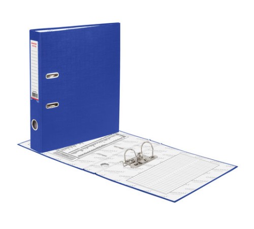 Папка-регистратор ОФИСМАГ с арочным механизмом, покрытие из ПВХ, 50 мм, синяя, 225753