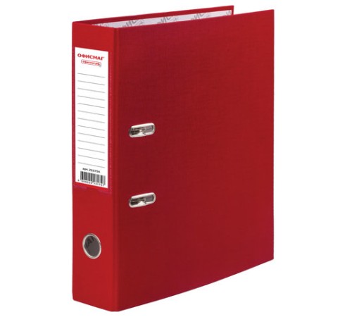 Папка-регистратор ОФИСМАГ с арочным механизмом, покрытие из ПВХ, 50 мм, красная, 225754