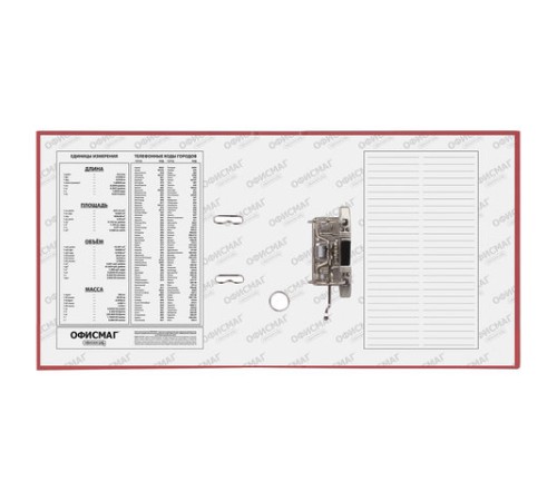 Папка-регистратор ОФИСМАГ с арочным механизмом, покрытие из ПВХ, 50 мм, красная, 225754