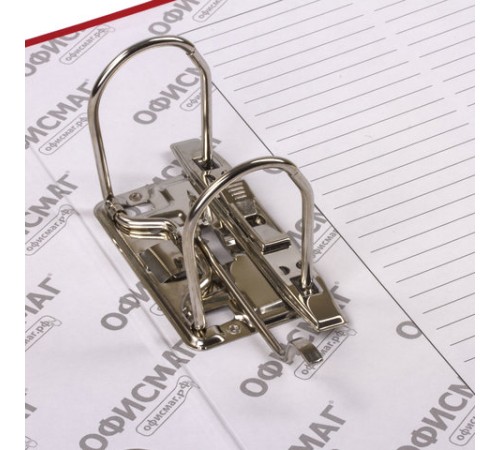 Папка-регистратор ОФИСМАГ с арочным механизмом, покрытие из ПВХ, 50 мм, красная, 225754