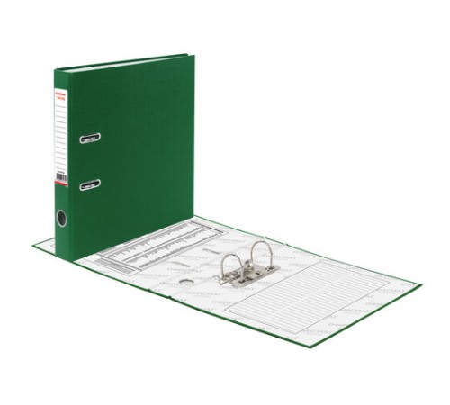 Папка-регистратор ОФИСМАГ с арочным механизмом, покрытие из ПВХ, 50 мм, зеленая, 225755