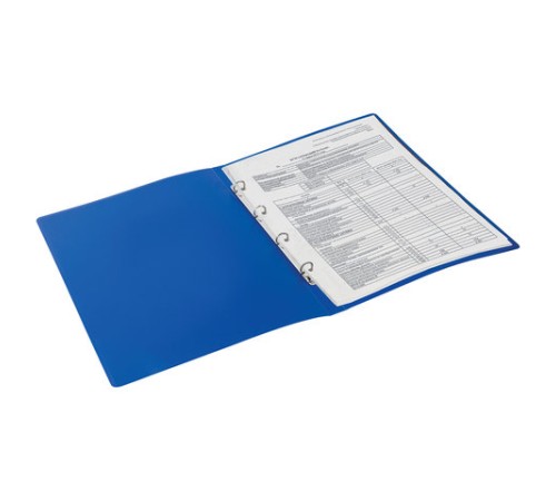 Папка на 4 кольцах БОЛЬШОГО ФОРМАТА А3, ВЕРТИКАЛЬНАЯ, 30 мм, синяя, 0,8 мм, BRAUBERG 