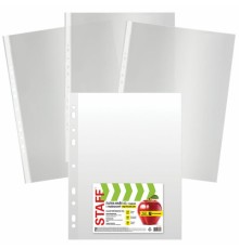 Папки-файлы БОЛЬШОГО ФОРМАТА (297х420 мм) А3, ВЕРТИКАЛЬНЫЕ, КОМПЛЕКТ 50 шт., 35 мкм, STAFF 