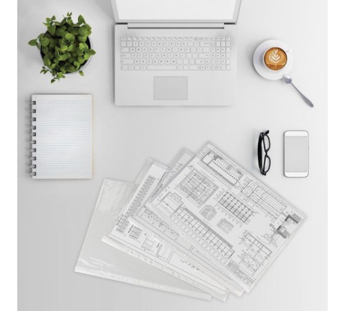 Папки-файлы БОЛЬШОГО ФОРМАТА (297х420 мм) А3, ВЕРТИКАЛЬНЫЕ, КОМПЛЕКТ 50 шт., 35 мкм, STAFF 