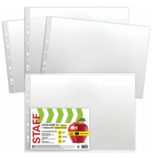 Папки-файлы БОЛЬШОГО ФОРМАТА (297х420 мм) А3, ГОРИЗОНТАЛЬНЫЕ, КОМПЛЕКТ 50 шт., 35 мкм, STAFF 