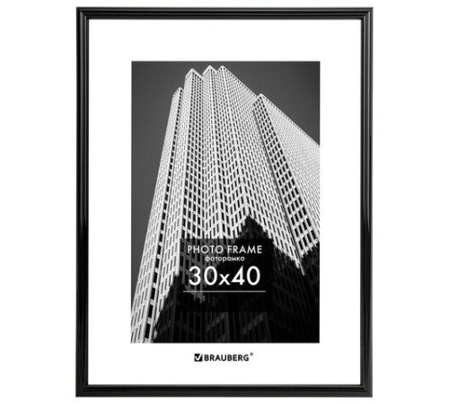Рамка 30х40 см небьющаяся, багет 14 мм, пластик, BRAUBERG "Original", черная, 391230 Рамка 30х40 см небьющаяся, багет 14 мм, пластик, BRAUBERG "Original", черная, 391230