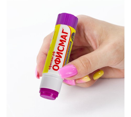 Клей-карандаш ОФИСМАГ 15 г, обесцвечивающийся после высыхания, 225963