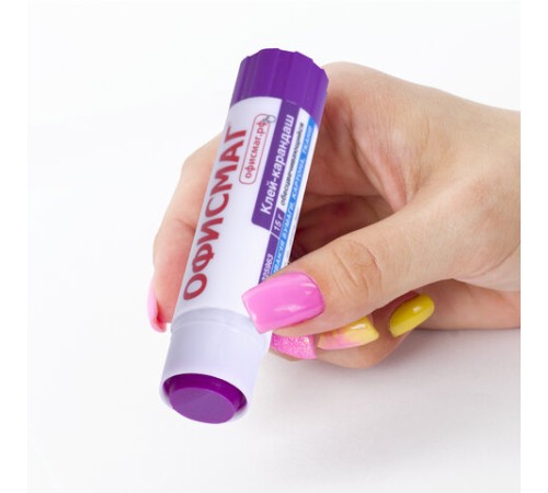 Клей-карандаш ОФИСМАГ 15 г, обесцвечивающийся после высыхания, 225963