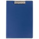 Папка-планшет ОФИСМАГ, А4 (340х240 мм), с прижимом и крышкой, картон/ПВХ, РОССИЯ, синяя, 225983