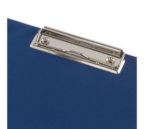 Папка-планшет ОФИСМАГ, А4 (340х240 мм), с прижимом и крышкой, картон/ПВХ, РОССИЯ, синяя, 225983