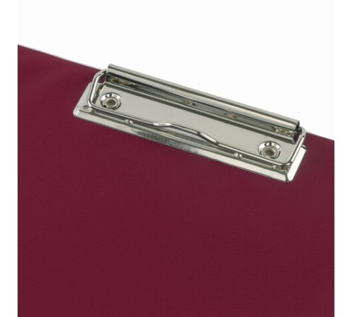 Папка-планшет ОФИСМАГ, А4 (340х240 мм), с прижимом и крышкой, картон/ПВХ, РОССИЯ, бордовая, 225984