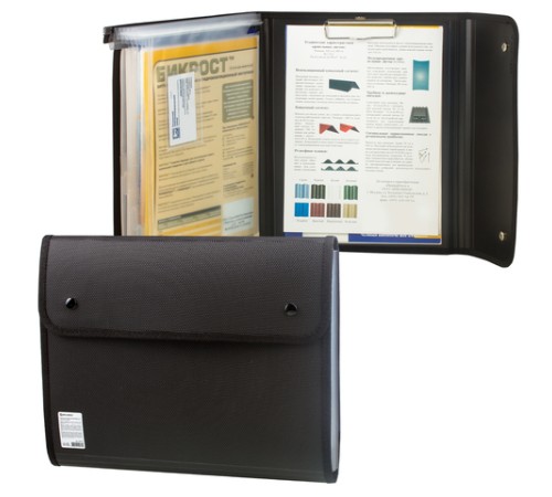 Папка для конференций BRAUBERG, А4, 6 отделений, черная, Россия, 226015