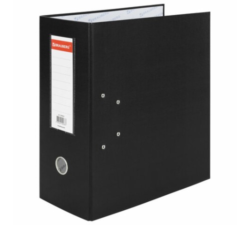 Папка-регистратор BRAUBERG с двумя арочными механизмами (до 800 листов), покрытие ПВХ, 125 мм, черная, 226053
