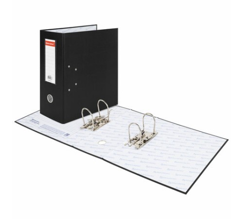 Папка-регистратор BRAUBERG с двумя арочными механизмами (до 800 листов), покрытие ПВХ, 125 мм, черная, 226053