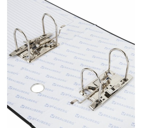 Папка-регистратор BRAUBERG с двумя арочными механизмами (до 800 листов), покрытие ПВХ, 125 мм, черная, 226053