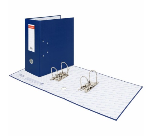 Папка-регистратор BRAUBERG с двумя арочными механизмами (до 800 листов), покрытие ПВХ, 125 мм, синяя, 226054