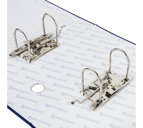 Папка-регистратор BRAUBERG с двумя арочными механизмами (до 800 листов), покрытие ПВХ, 125 мм, синяя, 226054