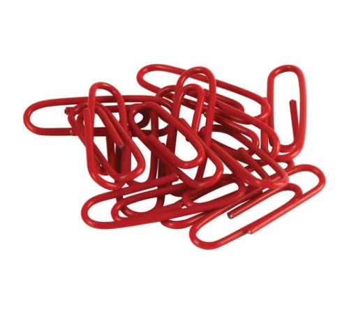 Скрепки ОФИСМАГ, 25 мм, красные, 100 шт., в картонной коробке, 226245