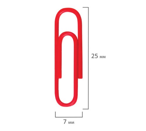 Скрепки ОФИСМАГ, 25 мм, красные, 100 шт., в картонной коробке, 226245