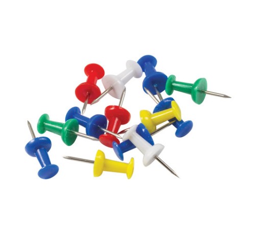 Набор ОФИСМАГ, скрепки 28 мм/60 шт., 50 мм/30 шт, гвоздики 50 шт., шарики, кубики, флажки по 20 шт., цилиндр, 226256