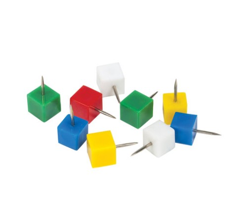 Набор ОФИСМАГ, скрепки 28 мм/60 шт., 50 мм/30 шт, гвоздики 50 шт., шарики, кубики, флажки по 20 шт., цилиндр, 226256