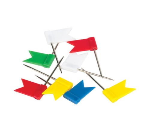 Набор ОФИСМАГ, скрепки 28 мм/60 шт., 50 мм/30 шт, гвоздики 50 шт., шарики, кубики, флажки по 20 шт., цилиндр, 226256