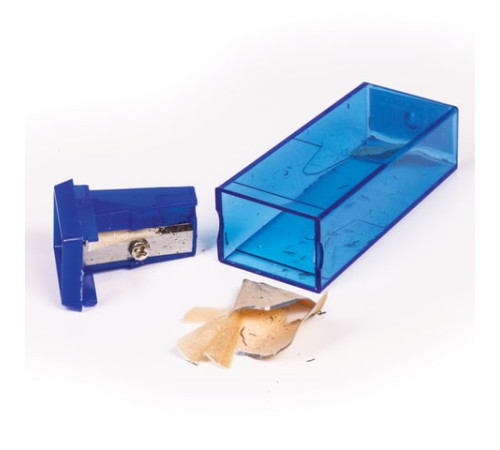 Точилка ПИФАГОР, с контейнером, прямоугольная, пластиковая, тонированный корпус, ассорти, 226530