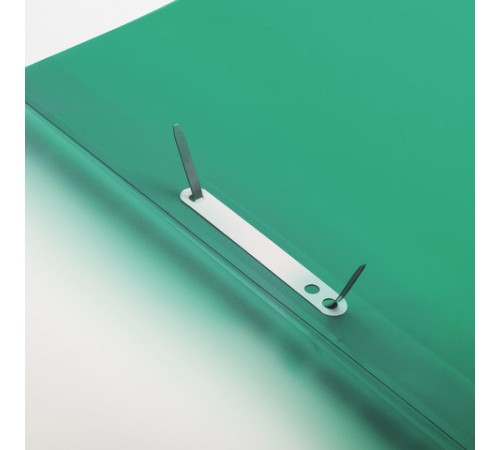 Скоросшиватель пластиковый с перфорацией BRAUBERG, А4, 140/180 мкм, зеленый, 226581