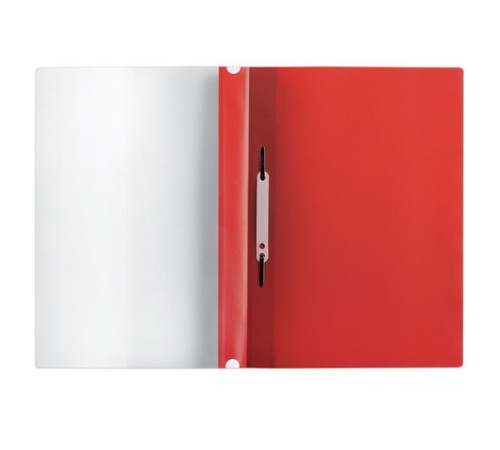 Скоросшиватель пластиковый с перфорацией BRAUBERG, А4, 140/180 мкм, красный, 226582