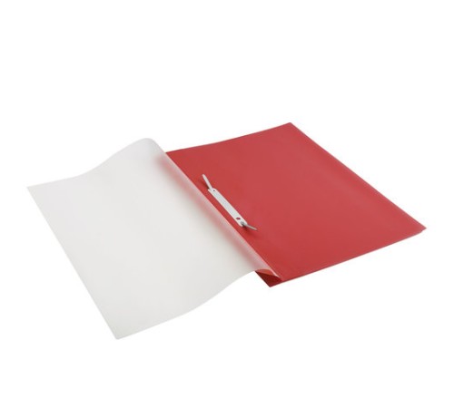 Скоросшиватель пластиковый с перфорацией BRAUBERG, А4, 140/180 мкм, красный, 226582