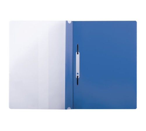 Скоросшиватель пластиковый с перфорацией BRAUBERG, А4, 140/180 мкм, синий, 226583