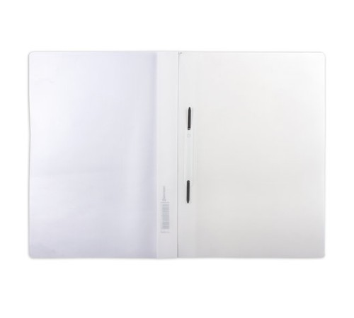 Скоросшиватель пластиковый с перфорацией BRAUBERG, А4, 140/180 мкм, белый, 226585