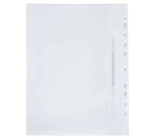 Скоросшиватель пластиковый с перфорацией BRAUBERG, А4, 140/180 мкм, белый, 226585