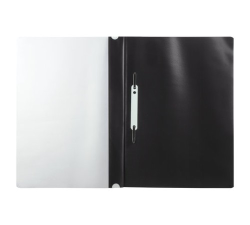 Скоросшиватель пластиковый с перфорацией BRAUBERG, А4, 140/180 мкм, черный, 226586