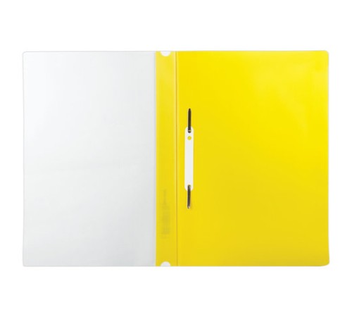 Скоросшиватель пластиковый с перфорацией BRAUBERG, А4, 140/180 мкм, желтый, 226587