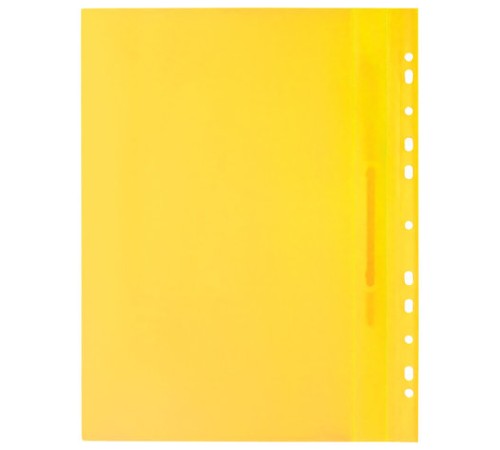 Скоросшиватель пластиковый с перфорацией BRAUBERG, А4, 140/180 мкм, желтый, 226587