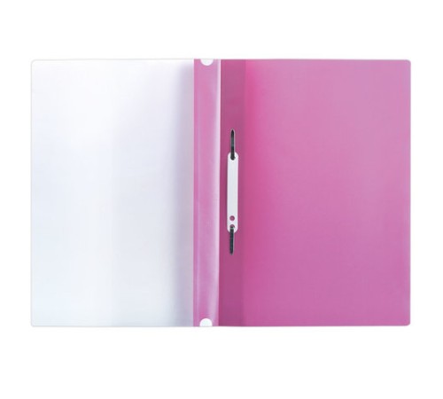 Скоросшиватель пластиковый с перфорацией BRAUBERG, А4, 140/180 мкм, розовый, 226588