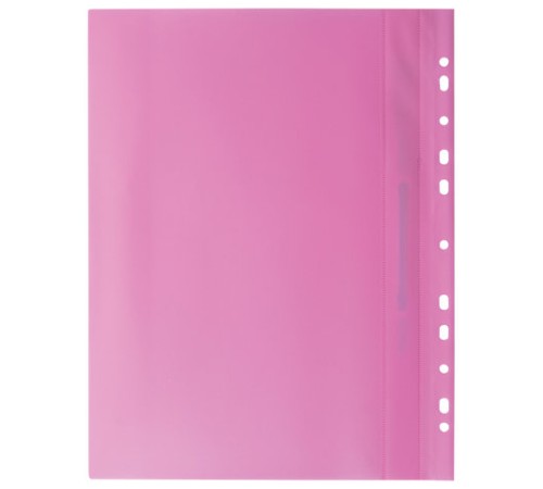Скоросшиватель пластиковый с перфорацией BRAUBERG, А4, 140/180 мкм, розовый, 226588